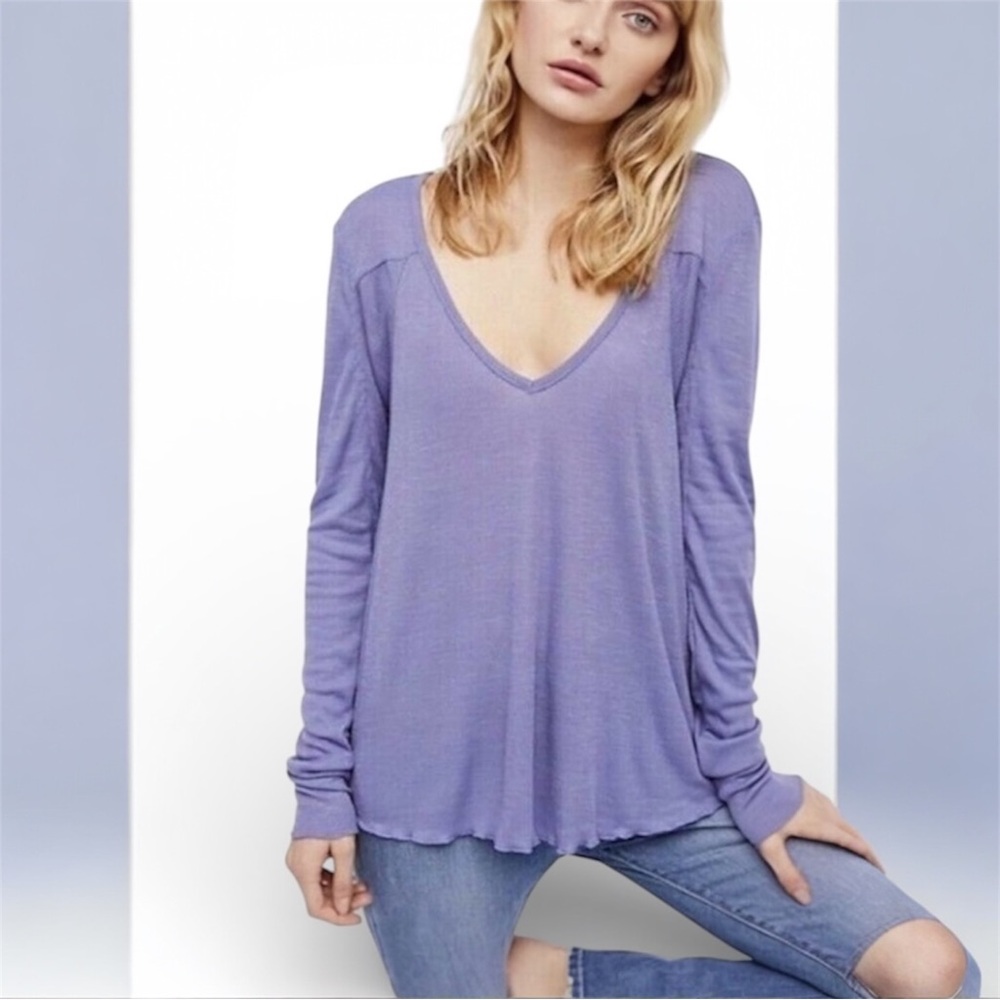 Free People We The Free Anna Burnout Tunic Top in Lilac Size XS